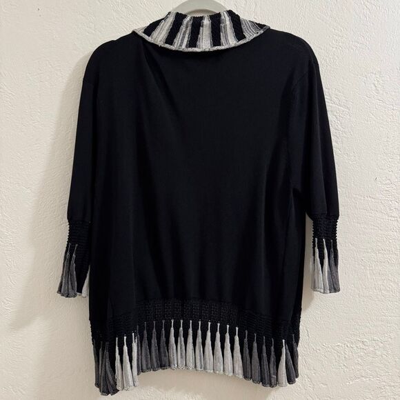 Vintage Adore Black & White Waterfall Cardigan L - Picture 4 of 4